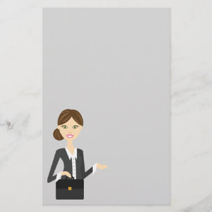 Papelería Ilustración de mujer de negocios morena linda