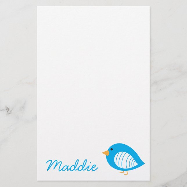 Papelería Ilustracion de pájaro alegre (Anverso)