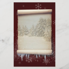 Papelería Ilustracion de pergamino de invierno