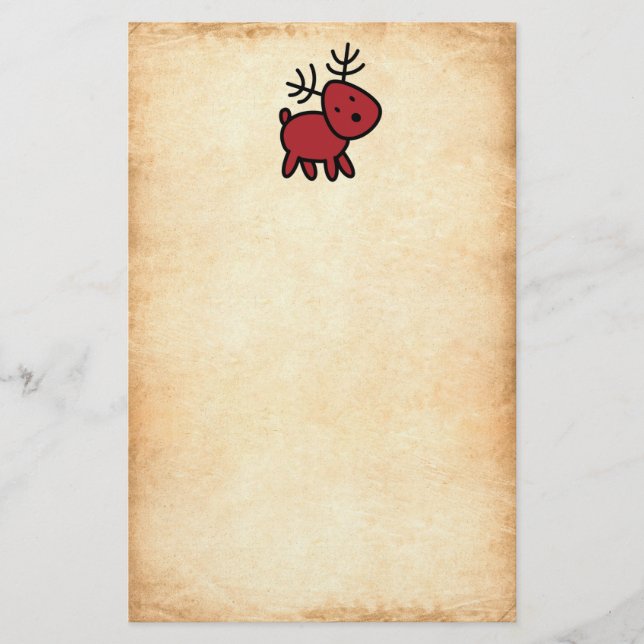 Papelería Ilustracion de renos de Navidades rojos (Anverso)