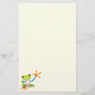 Papelería Ilustracion de sapo rojo ondeando