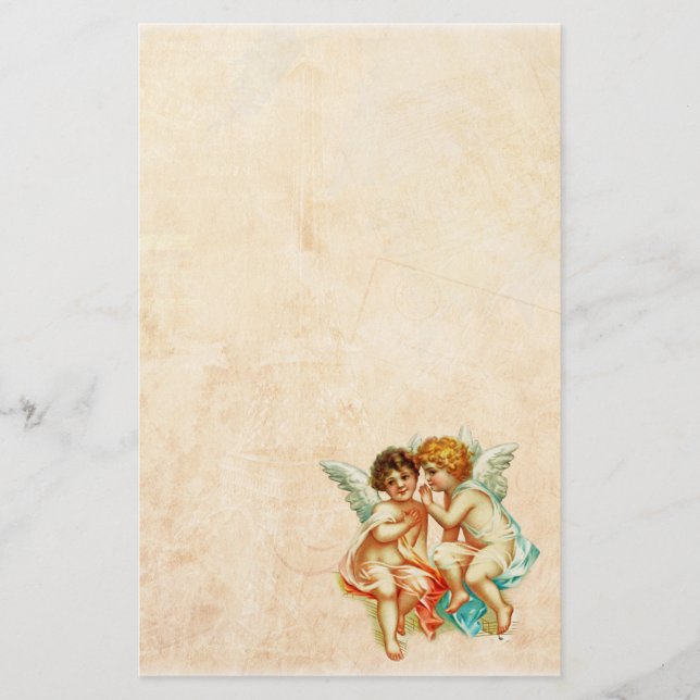 Papelería Ilustracion Vintage Ephemera Angel Cherubs (Anverso)