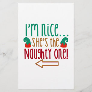 Papelería Im Nice Shes Naughty Elf Gorra