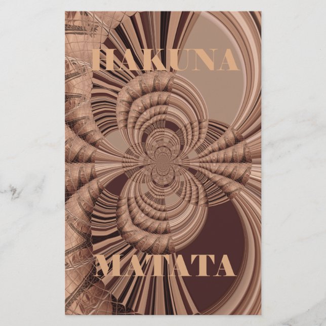 Papelería Imagen/gráfico de arte fractal Hakuna Matata afric (Anverso)