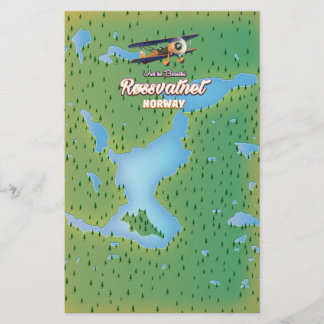Papelería Impresión artística del mapa del lago Røssvatnet N