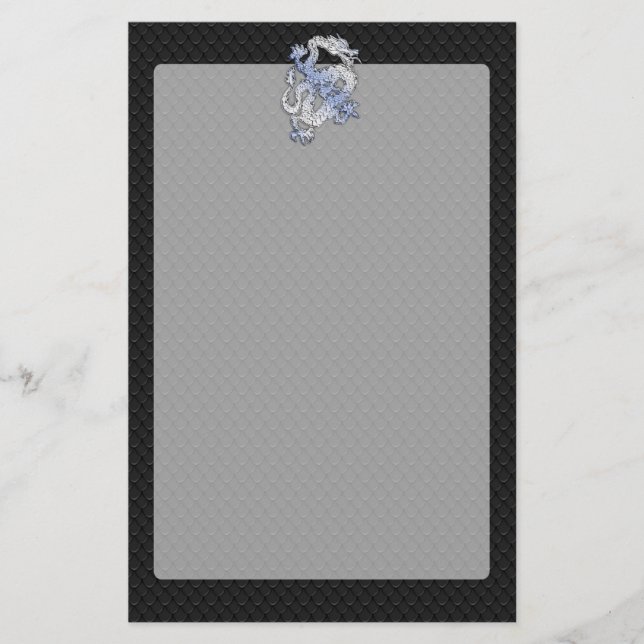 Papelería Impresión cromada de piel de serpiente negra con e (Anverso)