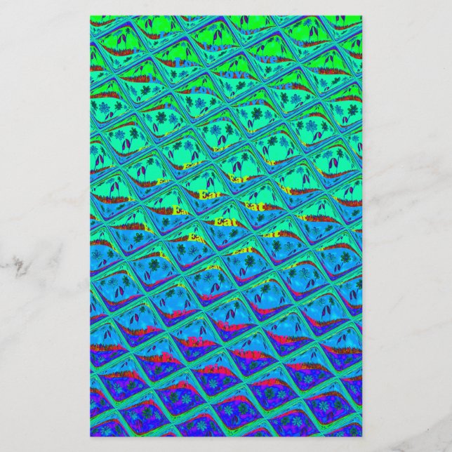 Papelería Impresión de arte en el estilo de la sirena azul i (Anverso)