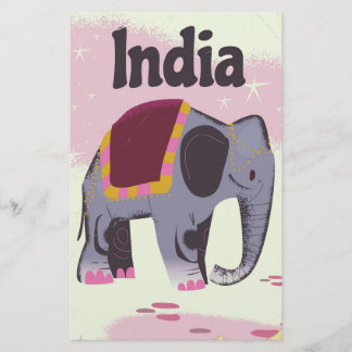 Papelería Impresión de cartel de viaje vintage de elefante i