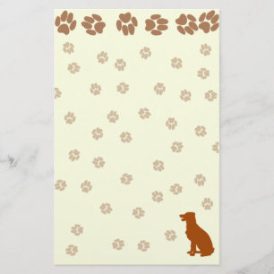 Papelería Impresión de la pata del perrito inmóvil para