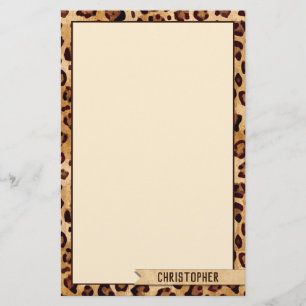 Papelería Impresión de leopardo de textura rusa Agregar nom