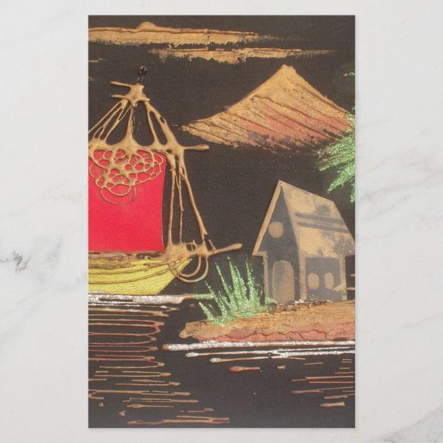 Papelería Impresión de pintura de aceites en el paisaje del  (Anverso)