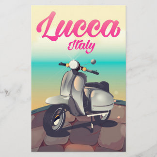 Papelería Impresión de póster de viaje en scooter Lucca Ital