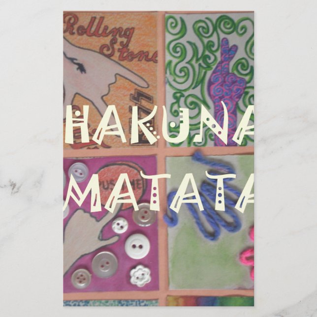 Papelería Impresión de Rótulo Hakuna Matata (Anverso)