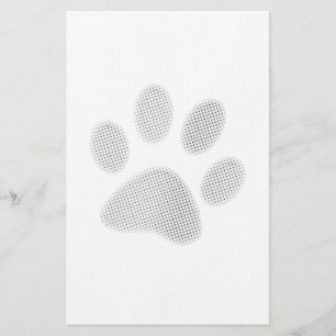 Papelería Impresión de semitono blanca/gris clara de la pata