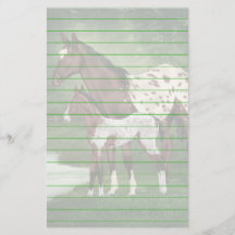 Impresión de yegua y potro Appaloosa bayo y blanco
