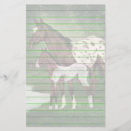 Papelería Impresión de yegua y potro Appaloosa bayo y blanco