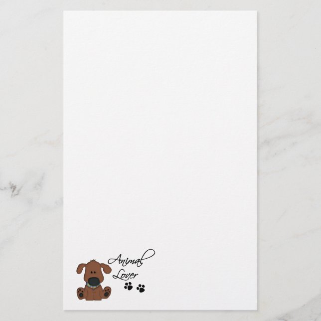 Papelería Impresiones de perro y pezuña animales (Anverso)