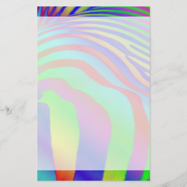 Papelería Imprimir cebra arco iris (Anverso)