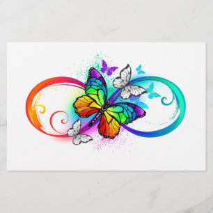 Papelería Infinidad brillante con la mariposa arcoiris