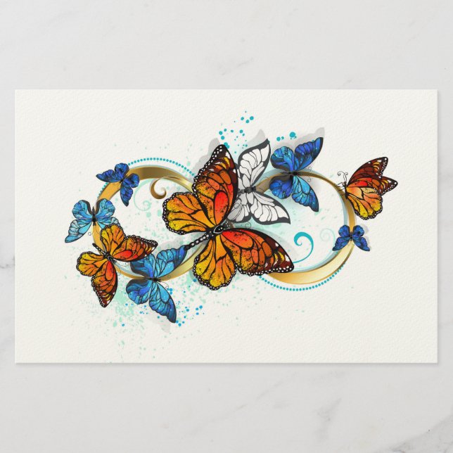 Papelería Infinidad de Mariposas Monarca (Anverso)