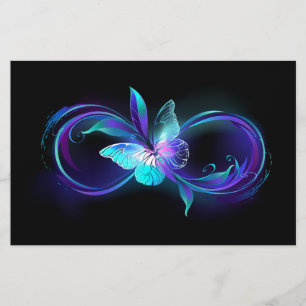 Papelería Infinito brillante con mariposa mágica
