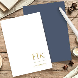 Papelería Inicial | Navy Blue Gold Elegalized