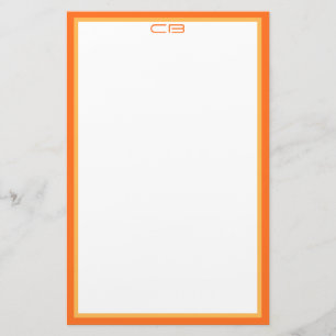 Papelería Iniciales de Monograma Personalizadas con Borde de