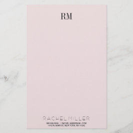 Papelería Iniciales de monograma simple y estatizado de nomb