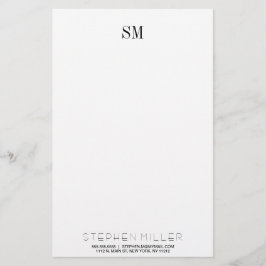 Papelería Iniciales de monograma simple y estatizado de nomb