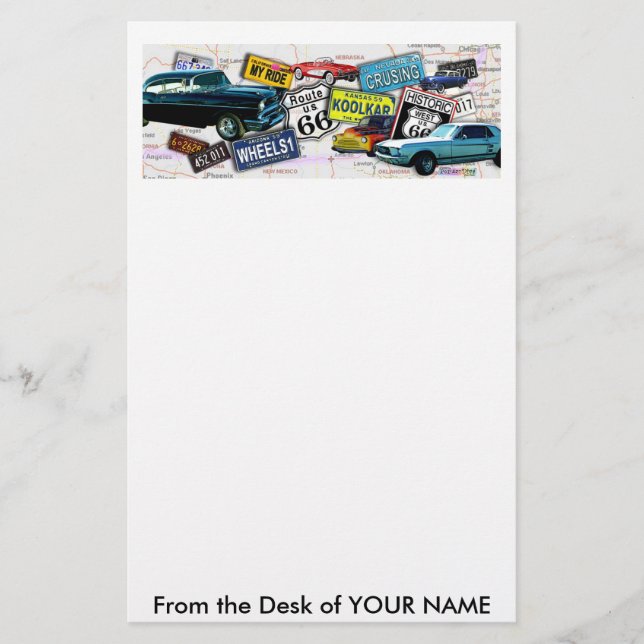 Papelería Inmóvil - coches de la ruta 66_Classic (Anverso)