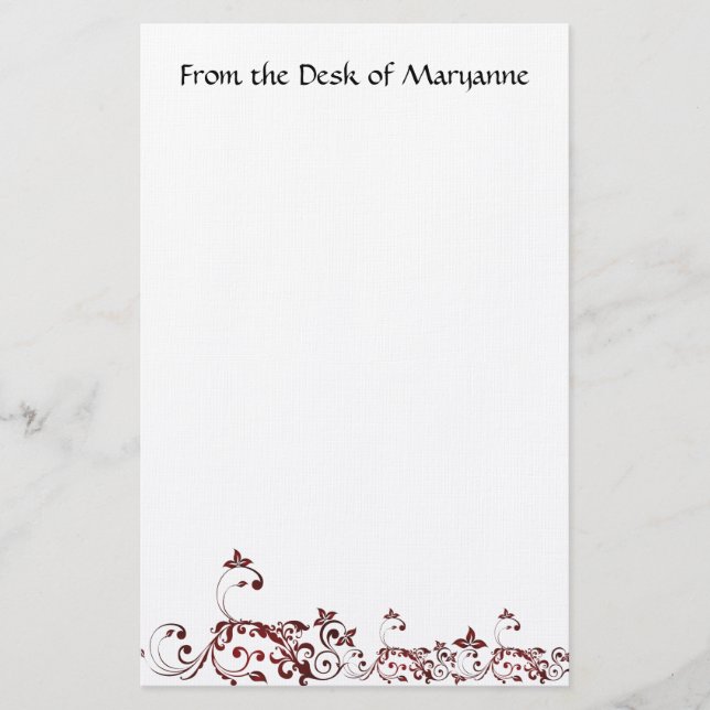 Papelería Inmóvil de encargo elegante (Anverso)