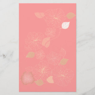 Papelería Inmóvil floral rosado