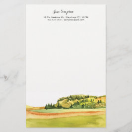 Papelería inmóvil personal del paisaje de la acuarela