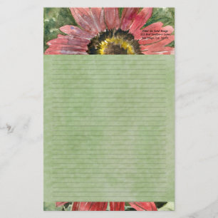 Papelería Inmóvil personalizada acuarela roja del girasol