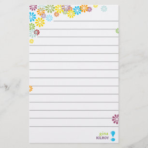 Papelería Inmóvil personalizada floral femenino