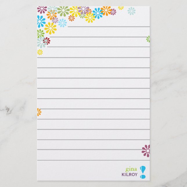 Papelería Inmóvil personalizada floral femenino (Anverso)