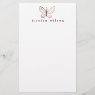 Papelería Inmóvil personalizada mariposa elegante de Rubor