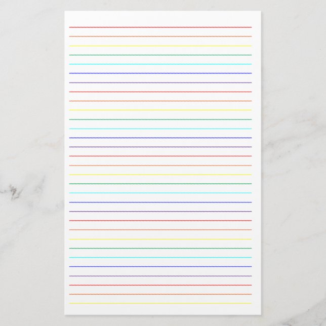 Papelería Inmóvil simple alineada arco iris (Anverso)