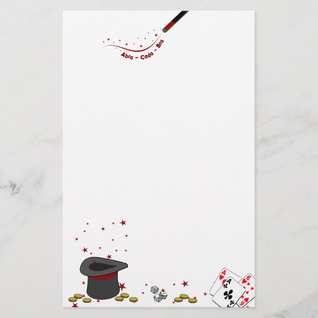 Papelería Inserción de libro mágico Abra-cada-bra (Anverso)