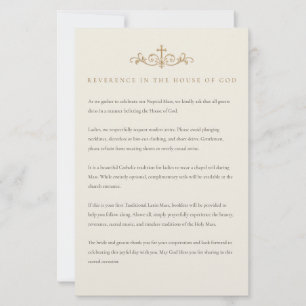 Papelería Inserto de código de vestimenta de la Misa Latina