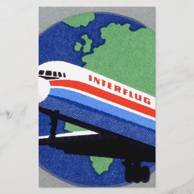 Papelería INTERFLUG - Aerolínea nacional de DDR, Alemania Or (Anverso)