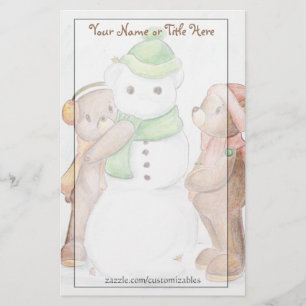Papelería Invierno del oso de peluche inmóvil