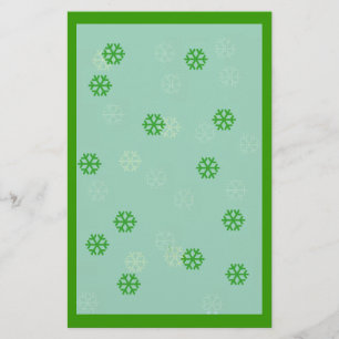 Papelería Invierno verde del copo de nieve inmóvil