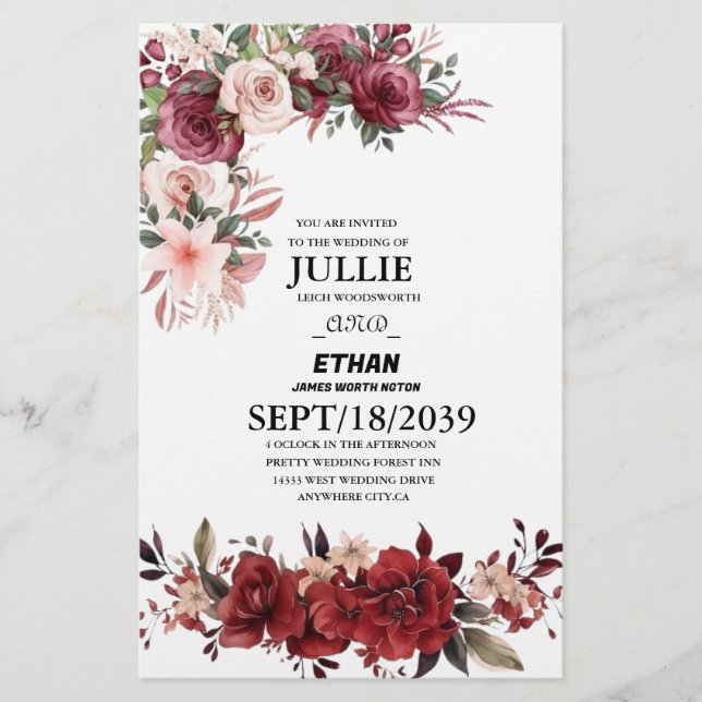 Papelería Invitación a la boda fotográfica (Anverso)