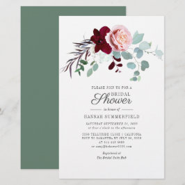 Papelería Invitación a la ducha de novia botánica floral bor