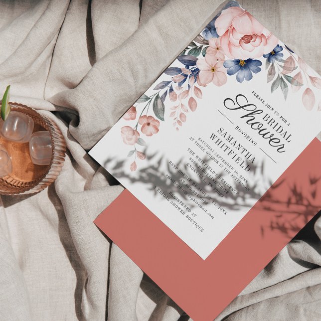 Papelería Invitación a la ducha de novia floral rosa (Subido por el creador)