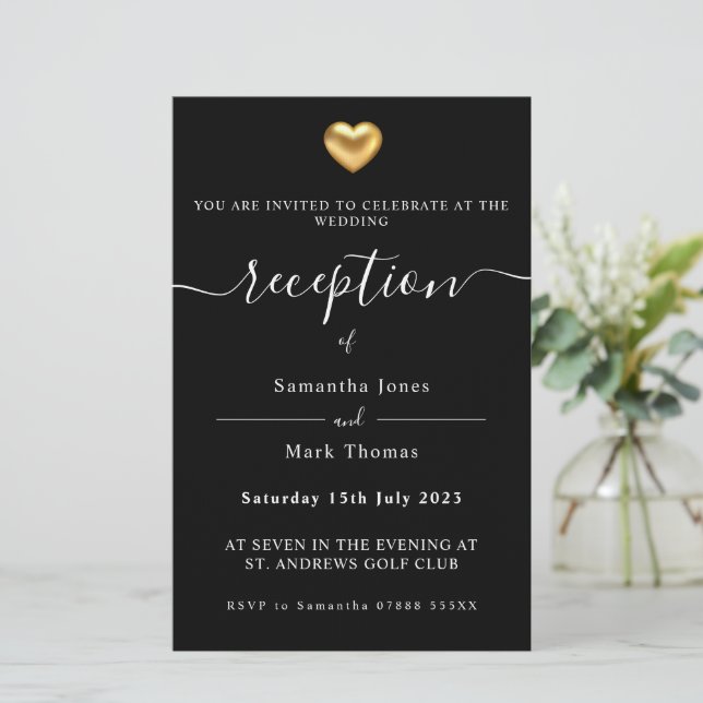 Papelería Invitación a la recepción moderna del Sencillo Cor (Anverso de pie)