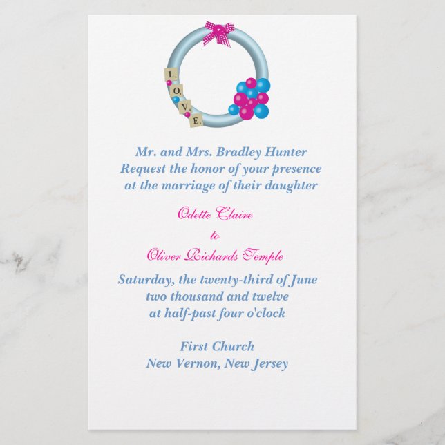 Papelería Invitación de boda corona de invierno (Anverso)