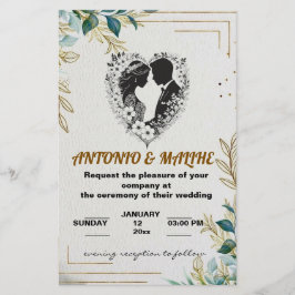 Papelería invitación de boda de amor clásico