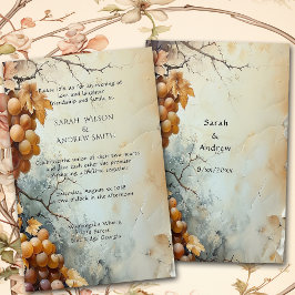 Papelería Invitación de boda elegante de viñedo con acuarela